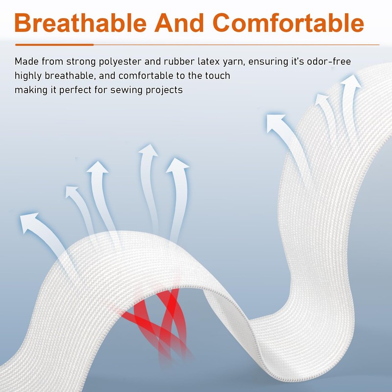 Waycreat Fascia elastica da cucito, 2,5 cm, 15 metri, colore: