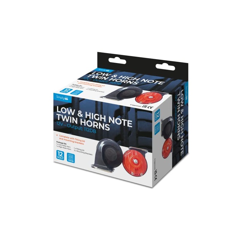 Simply Auto HN51 Low/High Note Twin Snail Horn Universal Fit