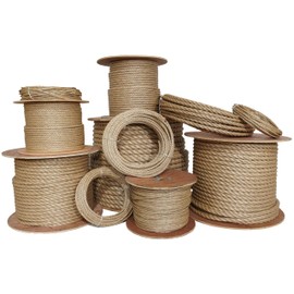 LILBURN ROPE CO. Twisted ProManila Rope - UnManila, 3 Strand Outdoor Rope - Lightweight Synthetic Manila for DIY Projects, Marine, Commercial, DIY, Contractor - 3/8 Inch x 25 Feet (Coil)