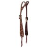 Showman Artisan SPLIT EAR HEADSTALL Medium Leaf Tooled Leather Dual