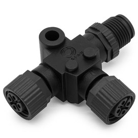 T Connector for NMEA 2000 3 Port Connector 5-Pin M12 Thread IP67 for Garmin Networks