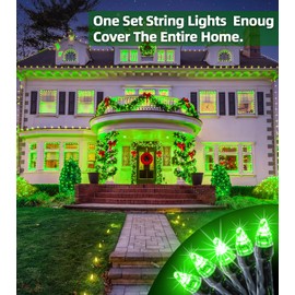QUHUATU 300LED 75ft Christmas Lights with 12 Lighting Modes, Dimmable Outdoor String Light Waterproof Decorative Light for Xmas Yard Party Wedding Garden Patio Christmas Decoration (Green)