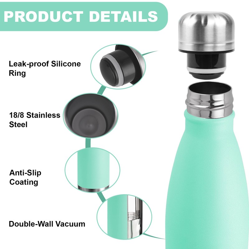 Drinking Bottle 0.5 Litre Stainless Steel Drinking Bottle Leak-Proof 24