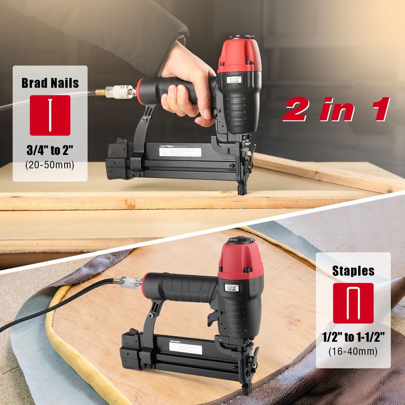 3PLUS HF509040SP 18 Gauge 2" Brad Nailer and 1/4-Inch Narrow