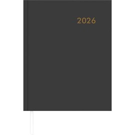Wochenbuch anthrazit 2026 - Bürokalender 21x26,5 cm - 1 Woche auf 2 Seiten - mit Eckperforation und Fadensiegelung - Notizbuch - 728-0021