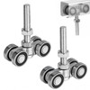 BiJun 4 Wheel Trolley Assembly Roller, Silent Trolley Roller Steel