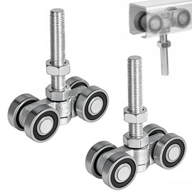 BiJun 4 Wheel Trolley Assembly Roller, Silent Trolley Roller Steel with M10 Bolt for Use with 1-5/8" Wide and All1-5/8" Or taller Strut Channel