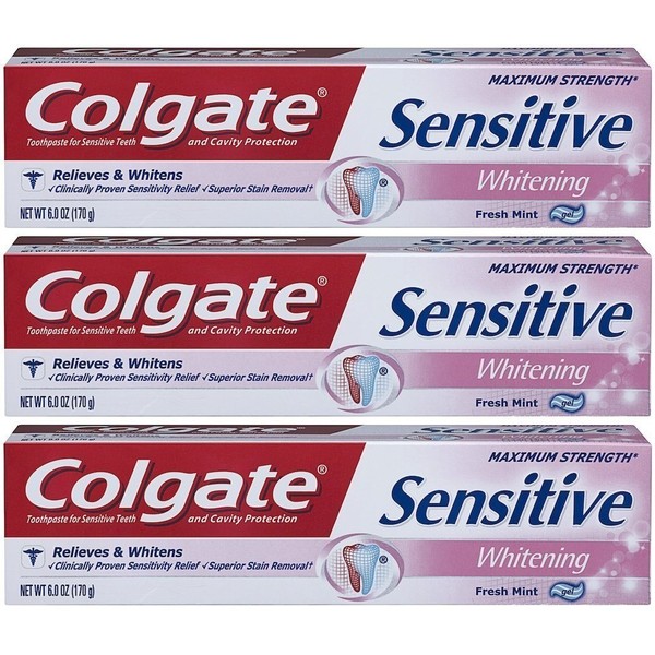 Colgate Sens Toothpst Pls Size 6z Colgate Maximum Strength Sensitive Plus Whitening Toothpaste,3 pack