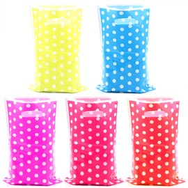 25 Pcs Kids Party Favors Bags, Birthday Goodie Candy Bags, Party Goody Favor Bags for Kids Birthday, goodie bags for kids birthday party, Loot Bags for Kids Birthday Party(polka dot pattern 5colors)