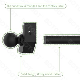 Stair rods for Carpets up to 28/32/36 inches Width Minimalist Style Stair Carpet Runner Rod Set with Spherical Finial and Brackets Easy Install to Secure Stair Carpet (3 Pack, Black 28 inches)