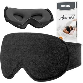INNELO Sleep Eye Mask, Ultra Soft Breathable Sleeping Eye Mask with Adjustable Strap, Comfortable Wearing, for Men,Women and Kids, for Travel, Nap Sleeping, Shift Work, Black