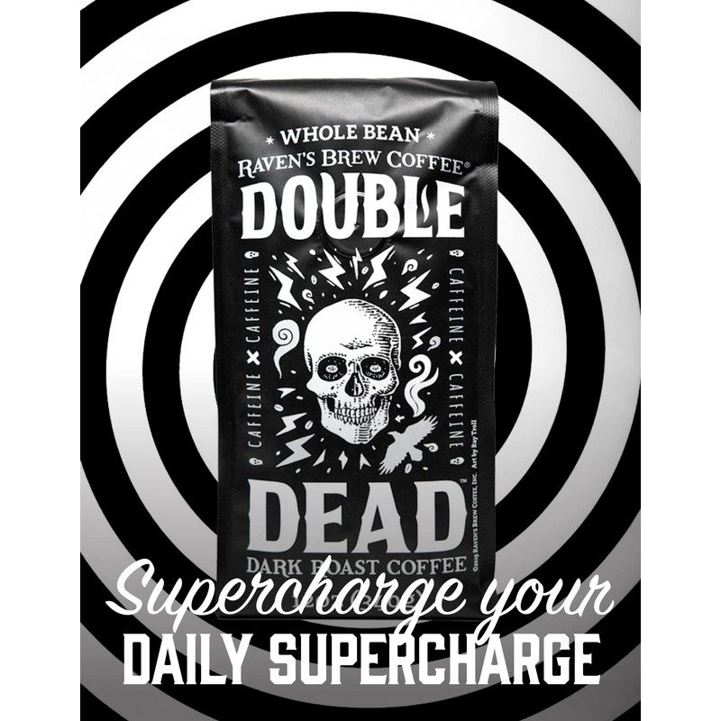 Raven's Brew Coffee High Caffeine Coffee Dark Roast Whole Bean