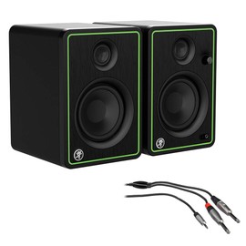 Mackie CR4-XBT 4" Bluetooth Studio Multimedia Monitors (Pair) with 3' Y & Insert Cable Bundle