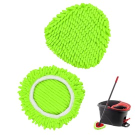 2 Pack Spin Mop Replacement Head Compatible with Vileda 1 Tank System, Chenille Microfiber Mop Head Replacement, Washable & Reusable Mop Head for Floor Cleaning