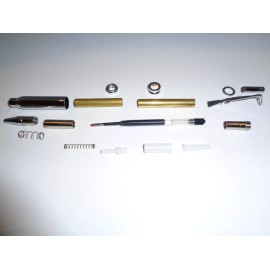 Unbranded 5 Pack, Chrome, Bullet Click Pen with Rifle Clip Woodturning Kits, with bushings