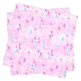 COLORFUL CANDY STYLE N3968800 Lunch Cloth, Girls, Set of 2, Lunch Box, Napkin, Square, Pastel Balloons,
