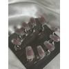 Metal Pink Drop Handmade Nail Tips - Middle Coffin /