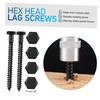 Operitacx 10pcs Carbon Steel Lag Screws for Wood Heavy-duty Exterior