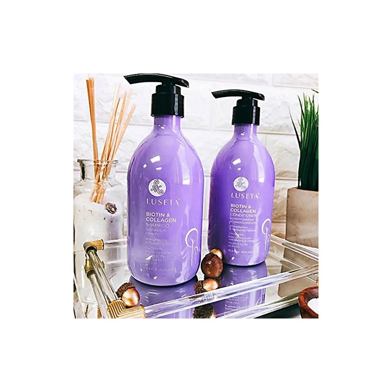 Luseta Shampoo Y Acondicionador Colageno Y Biotina 500 Ml