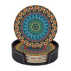 6 Pcs Mandala Drink Coasters with Holder Coasters for Drinks