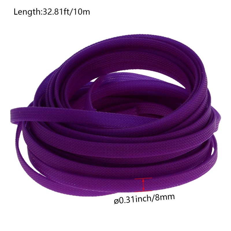 Heyiarbeit 10m/32.8ft PET Expandable Braid Cable Sleeving Flexible Wire Mesh