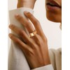 MeeQee Pack of 3 Gold Silver Rings for Women 18K