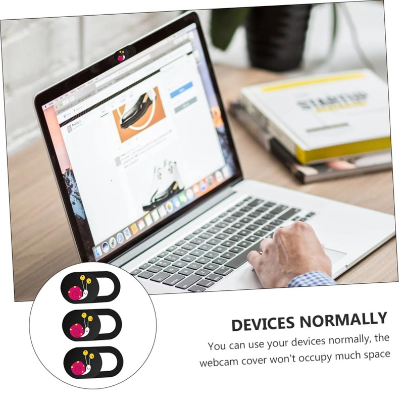 jojofuny 3pcs Ultra-Thin Cartoon Webcam Cover Stickers for Laptop Tablet