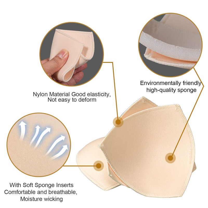 TopBine Bra Pads Inserts (3 Pairs D/E 3 Color, D/E)