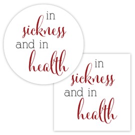 In Sickness and in Health Stickers | Wedding Favor Labels | Glossy Stickers | Hangover Kits Favor Stickers | 541-WH