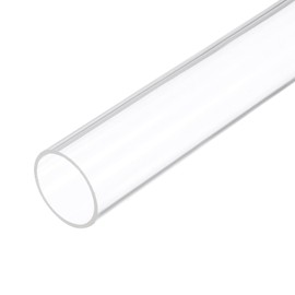 Rebower 14" Clear Plastic Rigid Pipe 31mm x 35mm(1 1/4" x 1 3/8") Acrylic Tube Round Polycarbonate Tubing, [for Plumbing, Hydraulics, Aquarium, DIY]