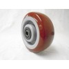 5"x2" Swivel Caster with Brake Burgundy Polyurethane Wheel, 600 lbs