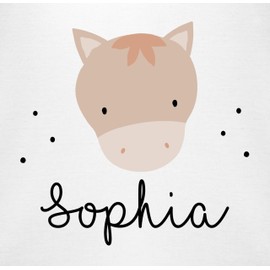 Geschenk mit Namen personalisiert by Shirtracer - Baby Bib - Cute Horse Motif, 2 White