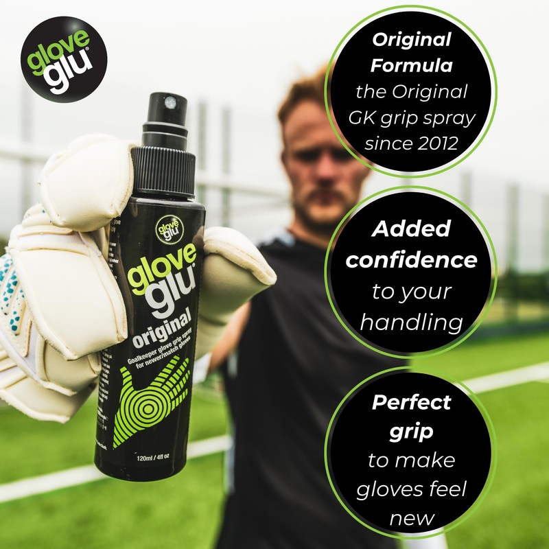 gloveglu 120ml Original Goalkeeper Glove Grip Spray for New/Match Goalkeeper