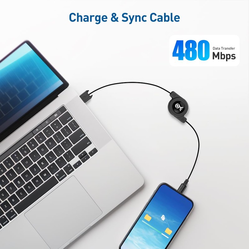Cable Matters 2-Pack Retractable Micro USB Cable - 2.5 Feet