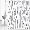 Caheansi Black and White Striped Shower Curtain, Modern Abstract Geometric