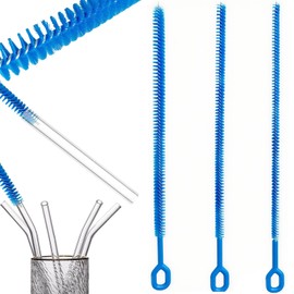 3-Pack Multi-Size 12.6”Long Straw Cleaner Brush for Stanley Cup, Extra Long Reusable Straw Brush for Tumbler, Metal, Silicone, Glass Straws for Baby Bottles, Sippy Cups, Yeti, Pipe Cleaner for Tube