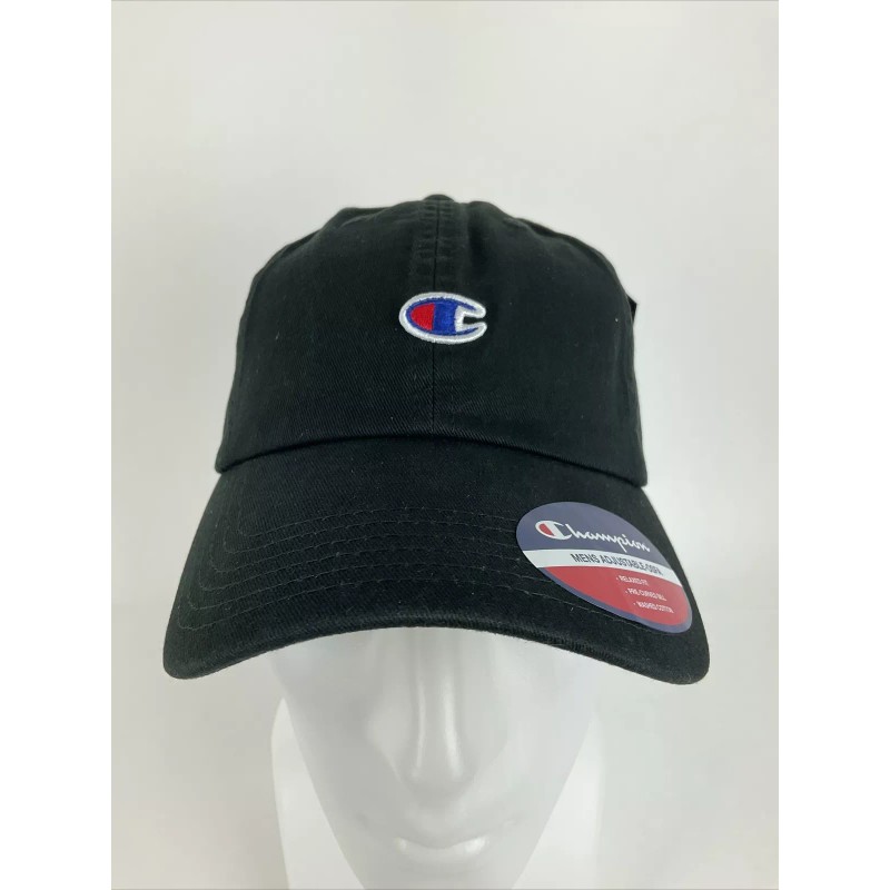Champion hat cap "C" Logo Embroidered Black Adjustable One Size