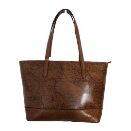Patricia Nash Verzi Leather Tote Bag-Signature Map Riot Rust-NWT-$199.