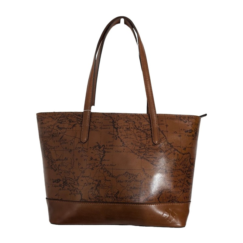 Patricia Nash Verzi Leather Tote Bag-Signature Map Riot Rust-NWT-$199.