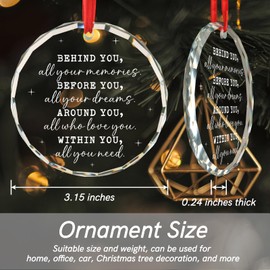 College Graduation Gifts Behind You All Your Memories Positive Gifts for Friends High School Graduation Congratulations Gift Christmas Glass Round Ornament