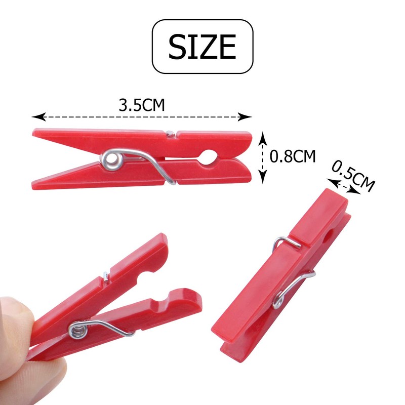 Jdesun 50 Pieces Photo Clips,Mini Plastic Picture Paper Clip Clothespins