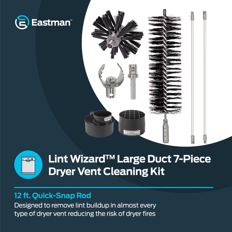 Eastman Lint Wizard Large Duct 7-Piece Dryer Vent Cleaning Kit,