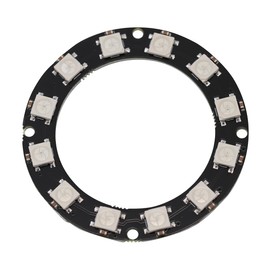 Heevhas WS2812 5050 5V RGB LED Ring 12 LEDs Full Color RGB Light Module Accessories LED Ring Lamp Board for Decoration (Pack of 2)
