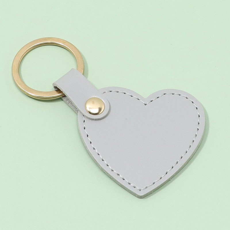 MinnowXY Set of 6 Colorful Heart Shaped Keychain Leather Love