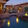 Pool Chlorine Floater with Solar Flame Light, Chlorine Dispenser for