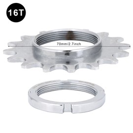 Bicycle Freewheel, 13T, 14T, 15T, 16T High-Strength Steel Single Speed Freewheel Flywheel Sprocket Parts for Fixed Gear Bicycle (16T) Cycling Bicycles and Spare Parts