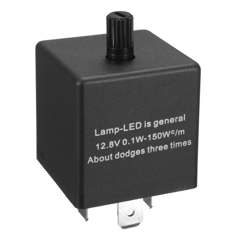 Bjworeye 12V 3 Pin LED Adjustable Car Flasher Flash Relay