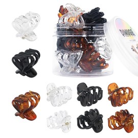 DIMUGE 4CM Medium Hair Claw Clips Sturdy and Strong Grip,9 PCS 1.57 inches Multi-colors Small Octopus Hair Clips with Teeth Non-slip Good for Women and Girls Thin to Thick Hair.