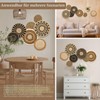 7 Pieces Wall Baskets Bohemian Handmade Wall Decor Rattan Round