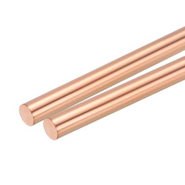 MECCANIXITY 2 Pack Pure Copper Round Rod 10mm/0.39 Inch Diameter 200mm/8 Inch Length Solid Copper Rod Lathe Bar Stock for DIY Metal Craft Metal Working Hobbies